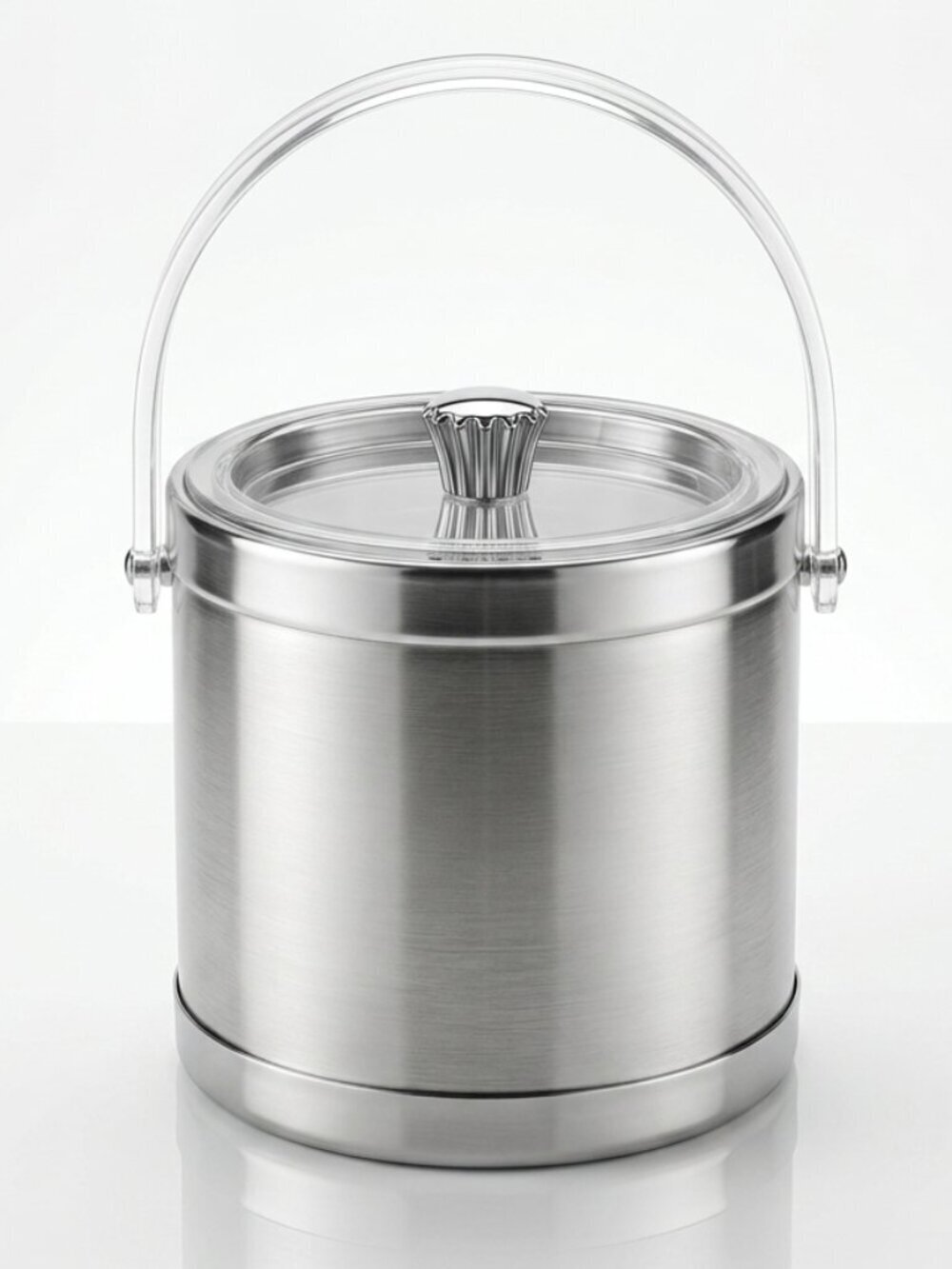 Mid Century Georges Briard Ice Bucket Brushed Silver Barware MCM